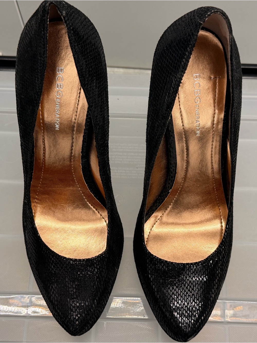 BCBGeneration Black Pointed-Toe Pumps